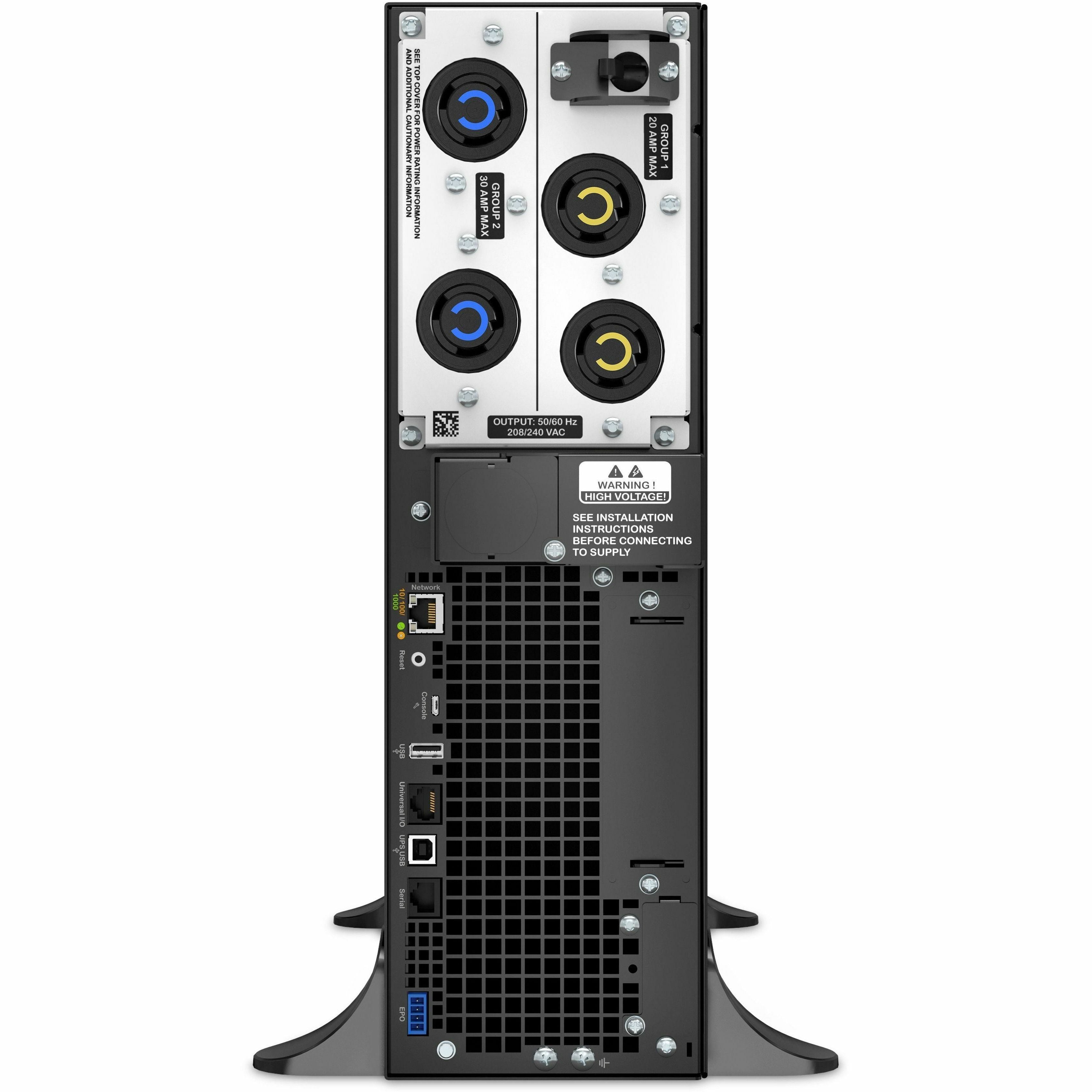 APC by Schneider Electric Smart-UPS SRT 5000VA 208V - 3U Rack-mountable - 1.50 Hour Recharge - 4.40 Minute Stand-by - 230 V AC Input - 208 V AC Output - 2 x NEMA L6-20R, 2 x NEMA L6-30R - TAA Complian...  - SRT5KXLTUS - eCommerce Business Prime