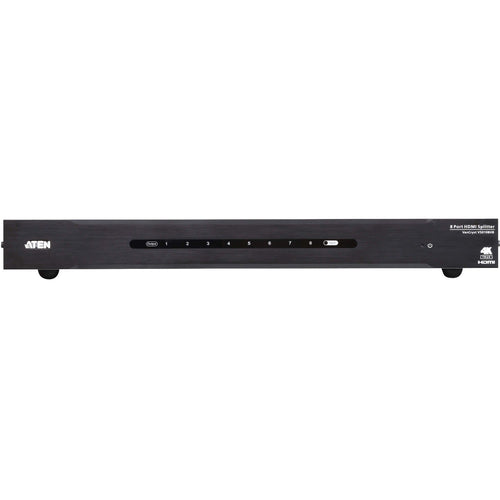 ATEN 8-Port True 4K HDMI Splitter-TAA Compliant - 4096 x 2160 - 19.69 ft Maximum Operating Distance - 1 x HDMI In - 8 x HDMI Out - Serial Port - Metal - VS0108HB - eCommerce Business Prime