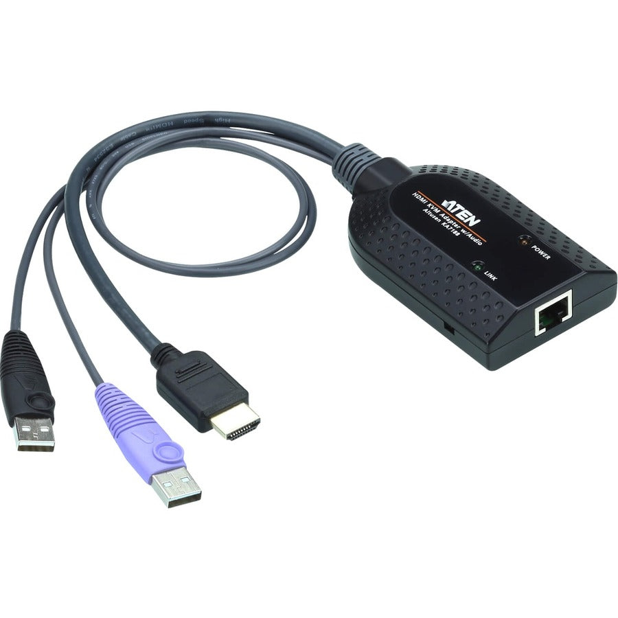 ATEN USB HDMI Virtual Media KVM Adapter Cable-TAA Compliant - Server Interface Module for Server, KVM Switch - First End: 1 x RJ-45 Network - Female - Second End: 2 x USB Type A - Male, 1 x HDMI Digit...  - KA7188 - eCommerce Business Prime