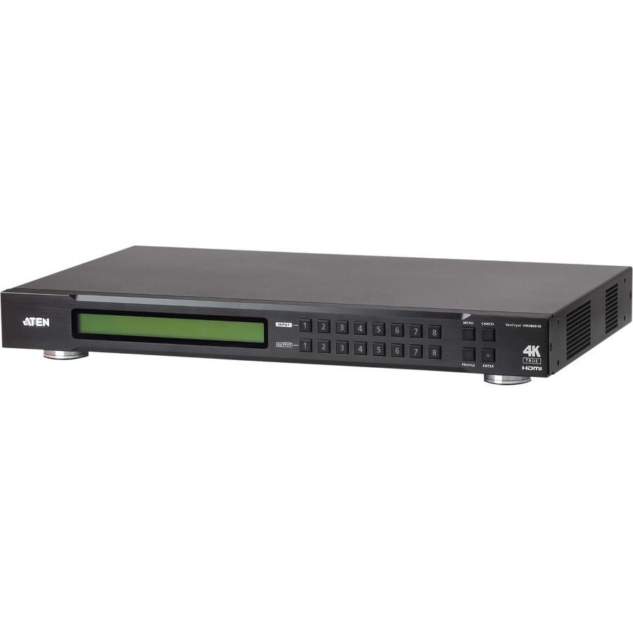 ATEN VM0808HB 8 x 8 True 4K HDMI Matrix Switch-TAA Compliant - 4096 x 2160 - 4K - 8 x 8 - Display, Computer - 8 x HDMI Out - VM0808HB - eCommerce Business Prime