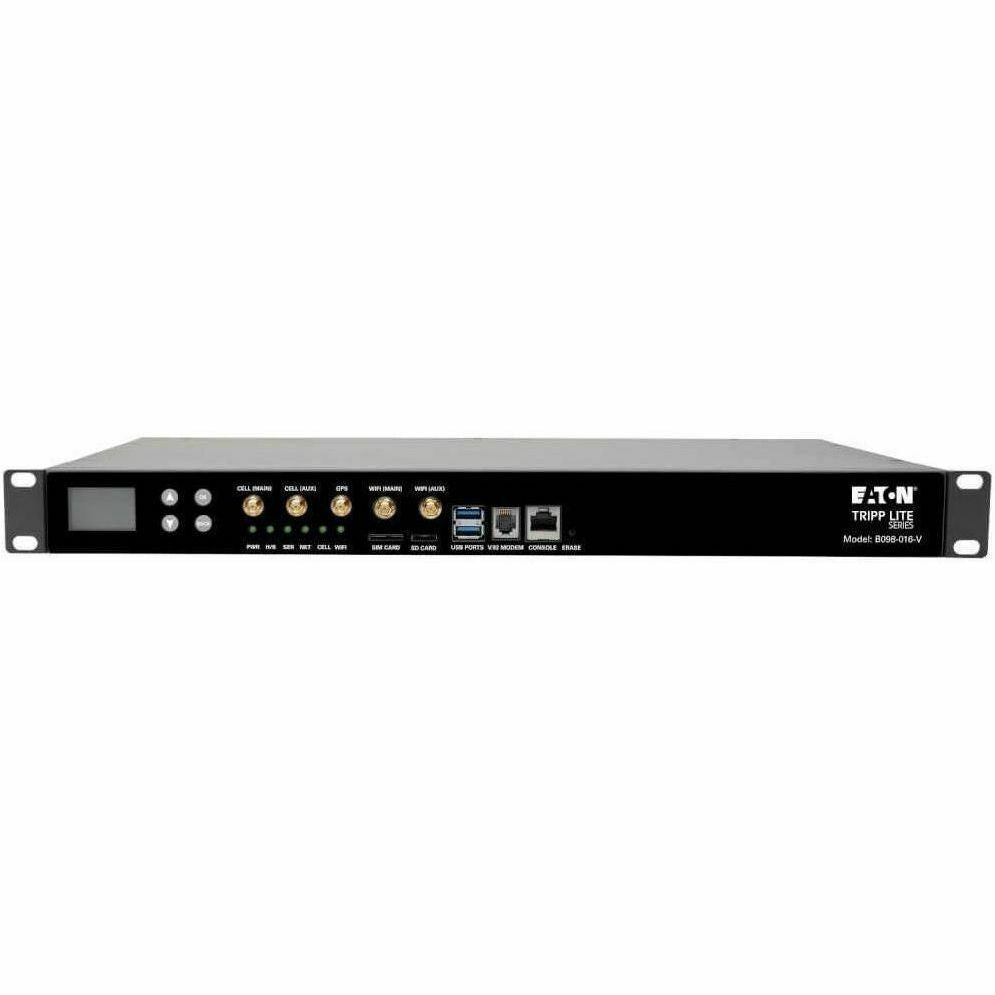 Tripp Lite 16-Port Console Server, USB Ports (2) - 4G LTE, Dual GbE NIC, 16Gb Flash, SD Card, Wi-Fi, Desktop/1U Rack, TAA - Twisted Pair - 2 x Network (RJ-45) - 2 x USB - 16 x Serial Port - 10/100/100...  - B098-016-V - eCommerce Business Prime