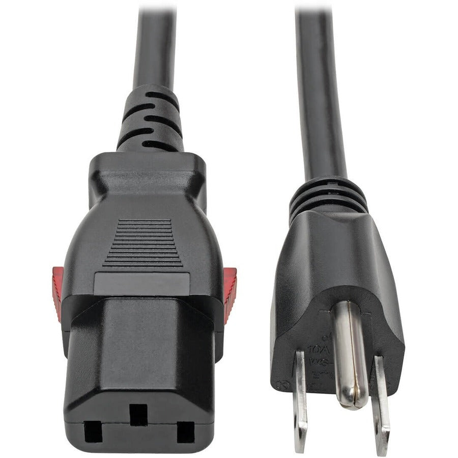 Tripp Lite Power Extension Cord 5-15P to Locking C13 M/F 18 AWG 10A 6ft - For Monitor, PC, Server, Printer, Computer - 125 V AC Voltage Rating - 10 A Current Rating - Black - P006-L06 - eCommerce Business Prime