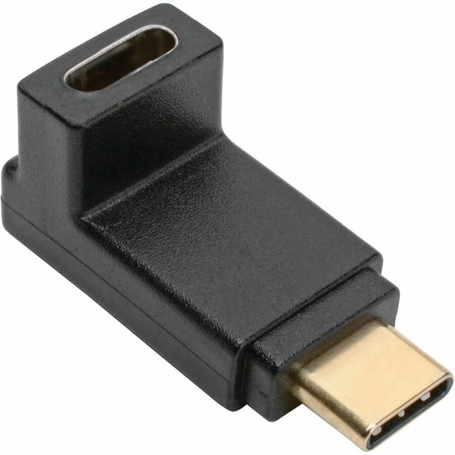 Tripp Lite USB C to USB Type C Adapter Converter Right Angle M/F 10Gbps 3A - 1 x Type C Male USB - 1 x Type C Female USB - Gold Connector - Gold Contact - Black - U420-000-F-UD - eCommerce Business Prime