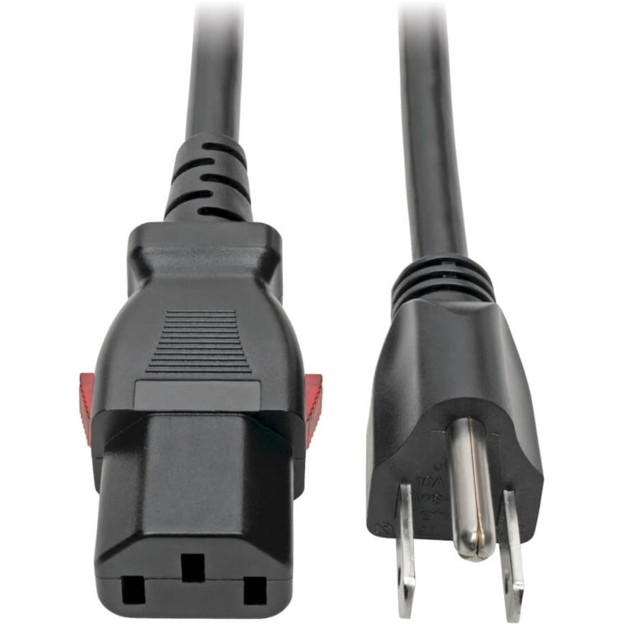 Tripp Lite Power Extension Cord 5-15P to Locking C13 M/F 18 AWG 10A 1ft - For Monitor, PC, Server, Printer, Computer - 125 V AC Voltage Rating - 10 A Current Rating - Black - P006-L01 - eCommerce Business Prime