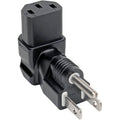Tripp Lite Down-Angled NEMA 5-15P to C13 Power Cord Adapter - 10A, 125V, Black - 1 x NEMA 5-15P Plug - 1 x IEC 60320 C13 Receptacle - 125 V AC / 10 A - Black - P006-000-DA - eCommerce Business Prime