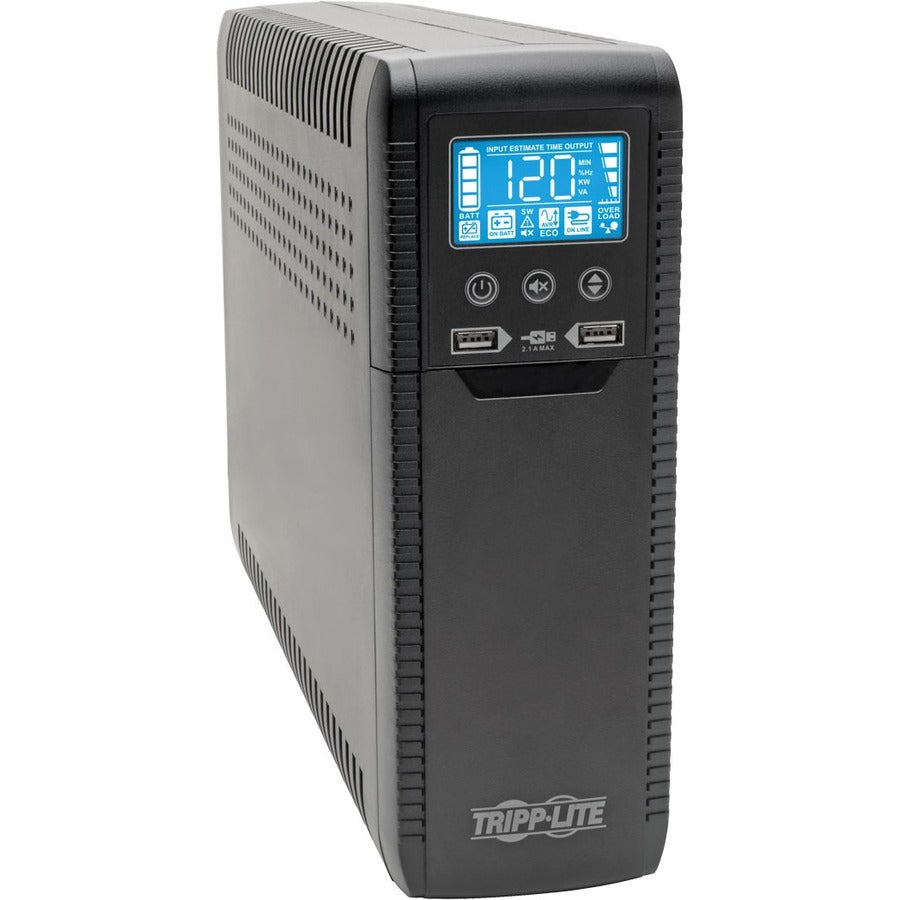 Tripp Lite 1300VA UPS Eco Green Battery Back Up AVR 120V USB Energy Star V2.0 - 1300 VA/720 W - 110 V AC, 115 V AC, 120 V AC, 5 V DC - 3 Minute Stand-by Time - Tower - 10 x NEMA 5-15R, 2 x USB - ECO1300LCD - eCommerce Business Prime