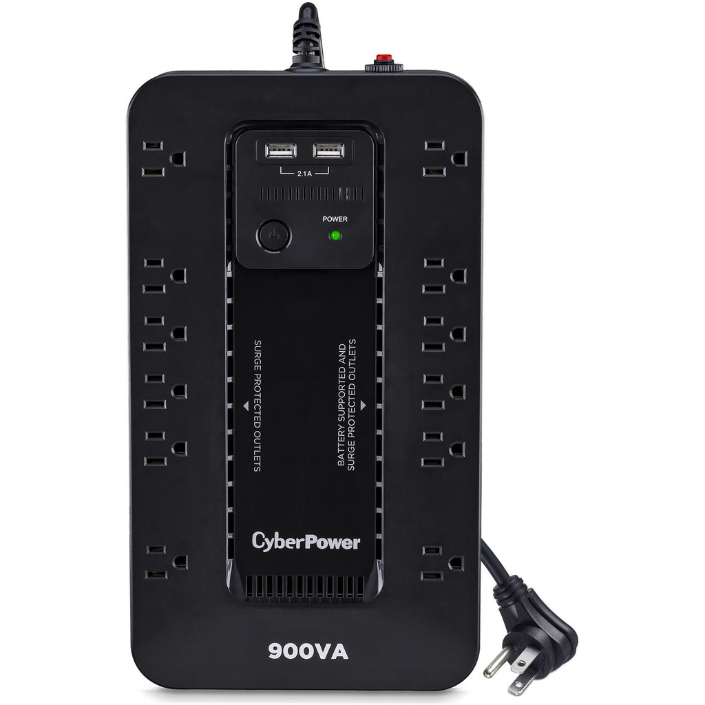 CyberPower ST900U Standby UPS Systems - 900VA/500W, 120 VAC, NEMA 5-15P, Compact, 12 Outlets, PowerPanel&reg; Personal, $125000 CEG, 3YR Warranty - ST900U - eCommerce Business Prime