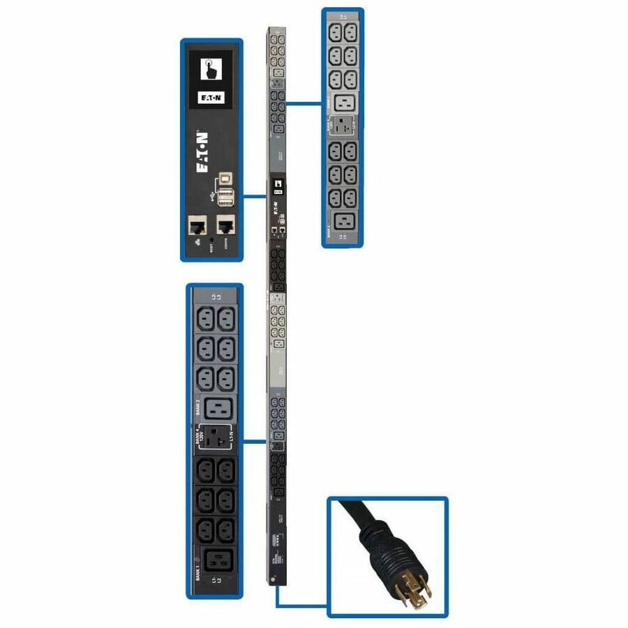 Tripp Lite 3-Phase PDU Monitored 5.8kW 208 & 120V 36 C13; 6 C19; 3 5-15/20R - Monitored - NEMA L21-20P - 36 x IEC 60320 C13, 6 x IEC 60320 C19, 3 x NEMA 5-15/20R - 230 V AC - Network (RJ-45) - 0U - Ve...  - PDU3EVN6L2120 - eCommerce Business Prime