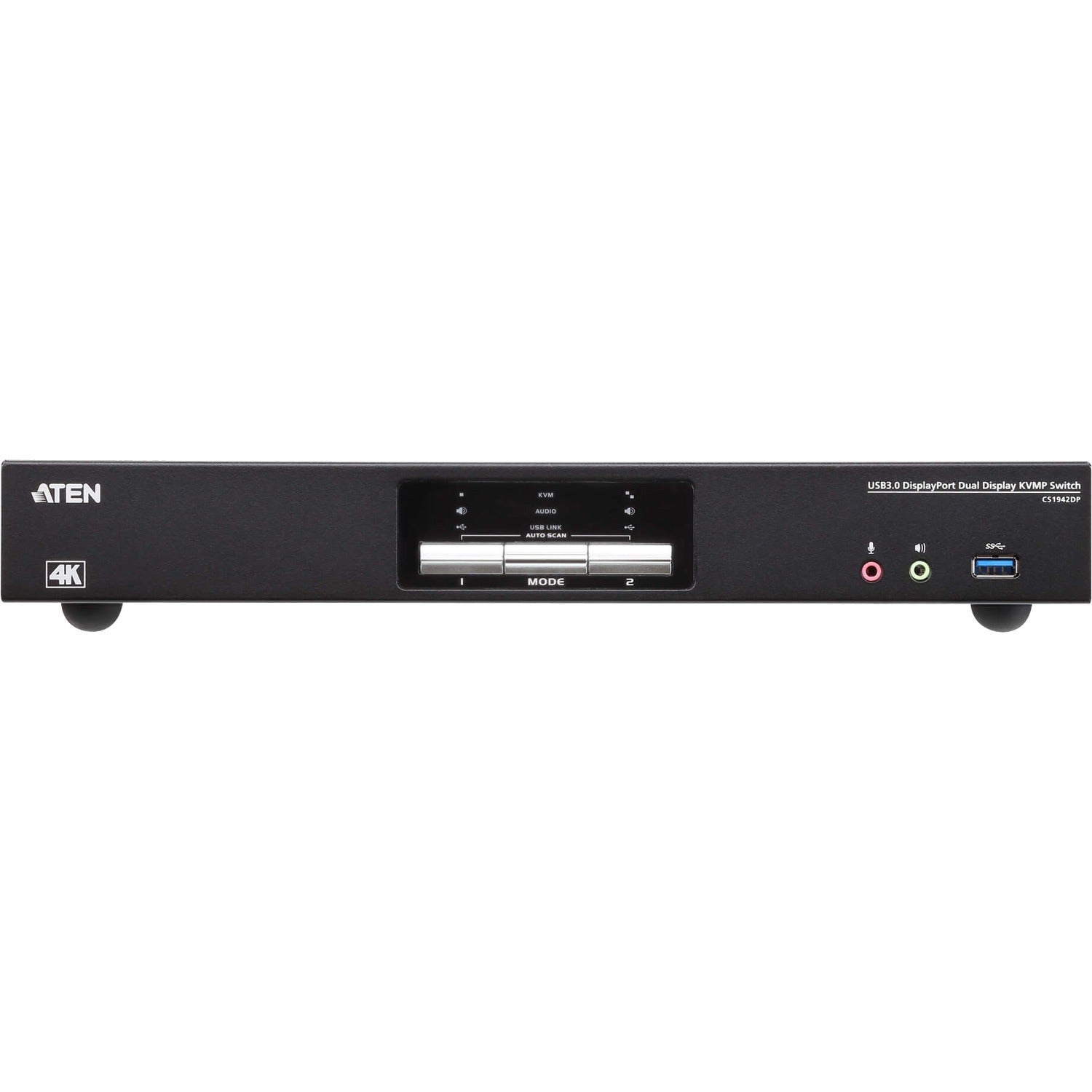 ATEN 2-Port USB 3.0 4K DisplayPort Dual Display KVMP Switch-TAA Compliant - 2 Computer(s) - 1 Local User(s) - 4096 x 2160 - 1 x Network (RJ-45) - 6 x USB - Rack-mountable - 6 x DisplayPort - CS1942DP - eCommerce Business Prime