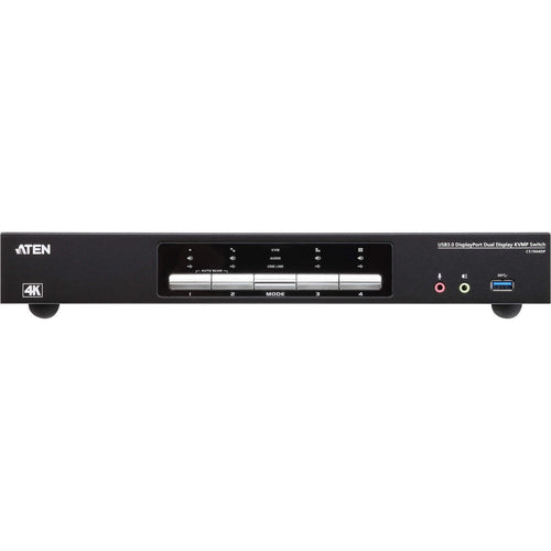 ATEN 4-Port USB 3.0 4K DisplayPort Dual Display KVMP Switch-TAA Compliant - 4 Computer(s) - 1 Local User(s) - 4096 x 2160 - 1 x Network (RJ-45) - 8 x USB - Desktop - 10 x DisplayPort - CS1944DP - eCommerce Business Prime