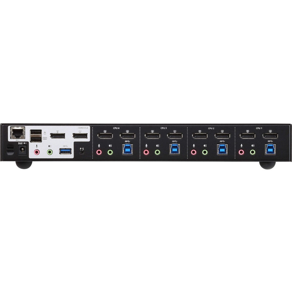 ATEN 4-Port USB 3.0 4K DisplayPort Dual Display KVMP Switch-TAA Compliant - 4 Computer(s) - 1 Local User(s) - 4096 x 2160 - 1 x Network (RJ-45) - 8 x USB - Desktop - 10 x DisplayPort - CS1944DP - eCommerce Business Prime