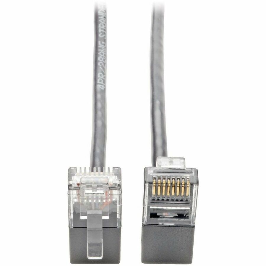 Tripp Lite Cat6 Gigabit Patch Cable Snagless Right-Angle UTP Slim Gray 1ft - Category 6 for Switch, Workstation, Router, Network Device, Patch Panel, Server, Printer, Modem, Scanner, Photocopier - 128...  - N201-SR1-GY - eCommerce Business Prime