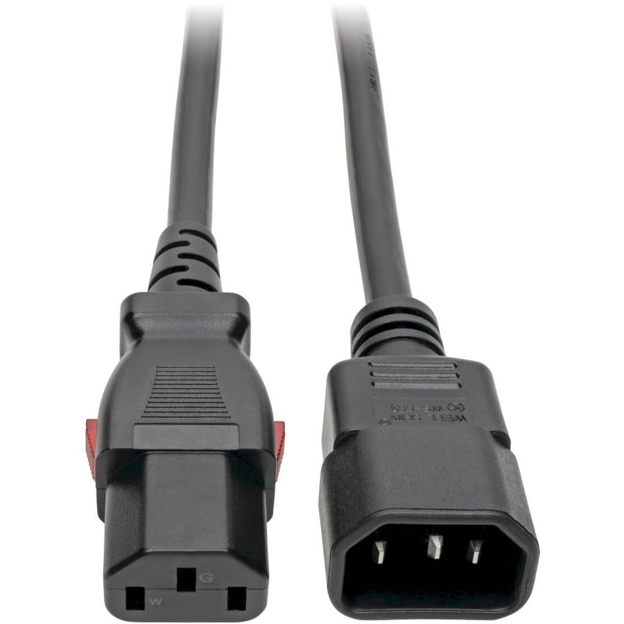 Tripp Lite Power Extension Cord Cable C14 to Locking C13 M/F 18 AWG 10A 1ft - For Computer, Server, Printer, Monitor, PDU, UPS, PC - 250 V AC Voltage Rating - 10 A Current Rating - Black - P004-L01 - eCommerce Business Prime