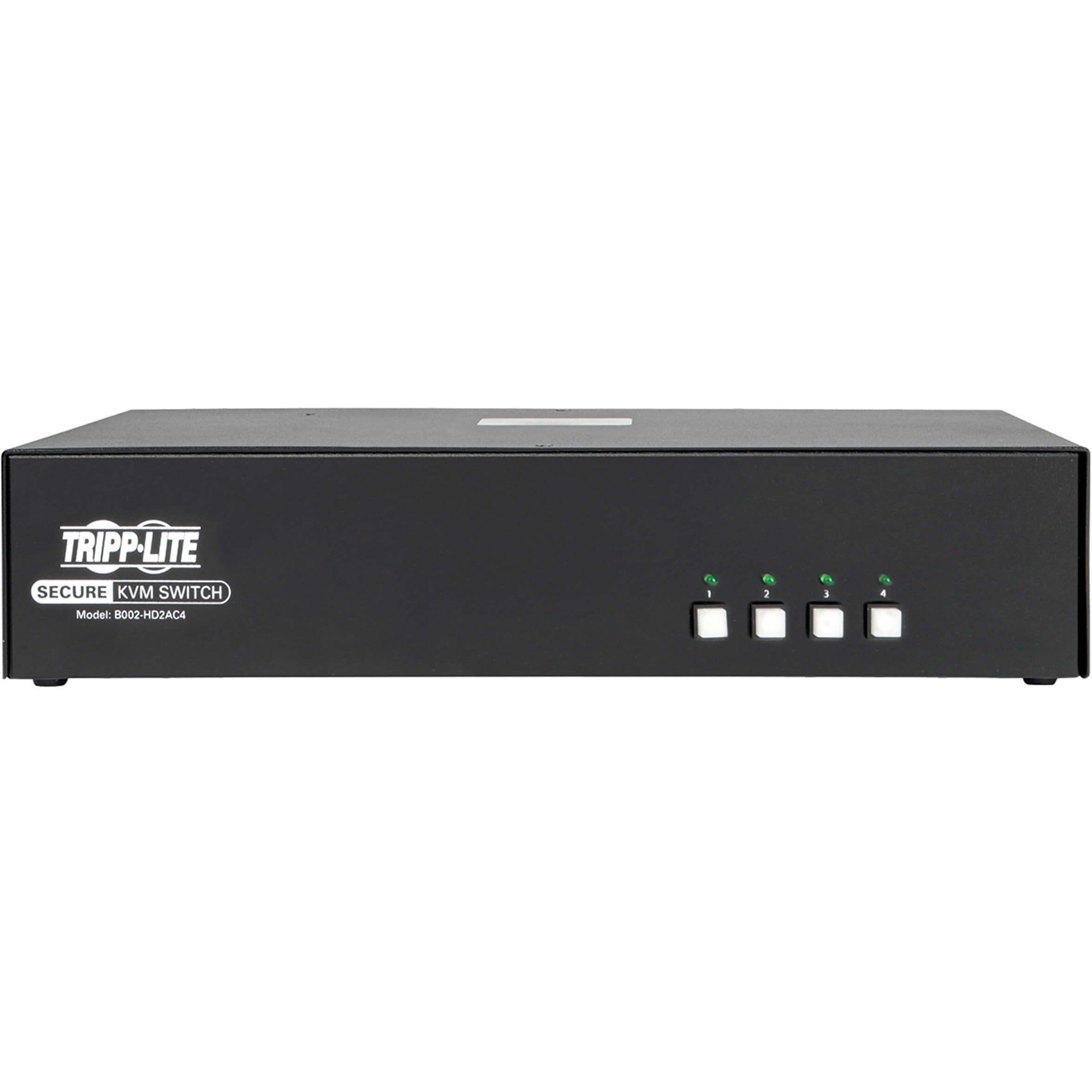 Tripp Lite Secure KVM Switch 4-Port Dual Monitor HDMI / DP NIAP PP3.0 w/CAC - 4 Computer(s) - 1 Local User(s) - 3840 x 2160 - 11 x USB - 2 x HDMI - 8 x DisplayPort - TAA Compliant - B002-HD2AC4 - eCommerce Business Prime
