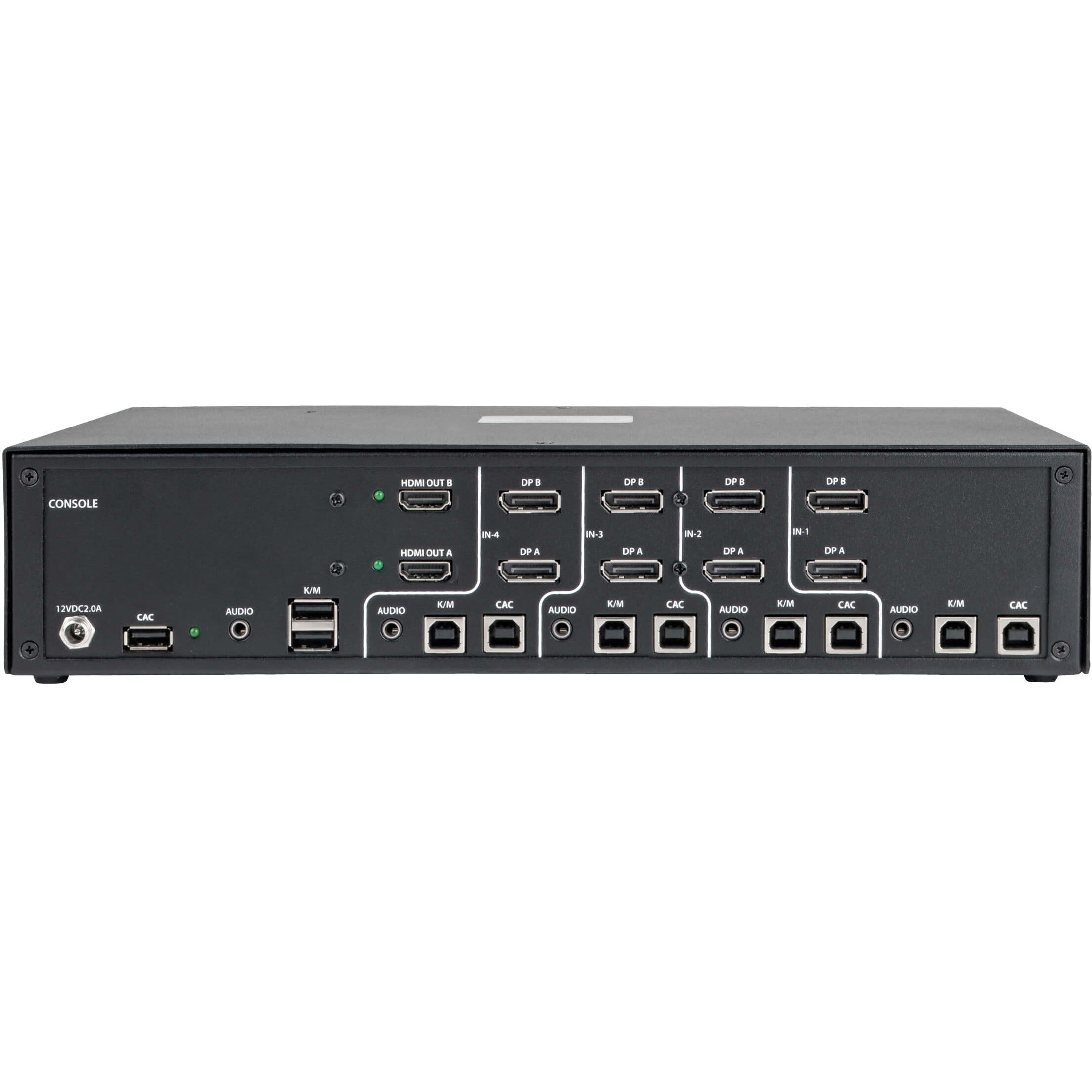 Tripp Lite Secure KVM Switch 4-Port Dual Monitor HDMI / DP NIAP PP3.0 w/CAC - 4 Computer(s) - 1 Local User(s) - 3840 x 2160 - 11 x USB - 2 x HDMI - 8 x DisplayPort - TAA Compliant - B002-HD2AC4 - eCommerce Business Prime