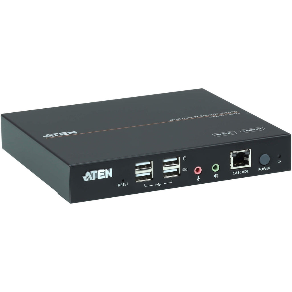 ATEN VGA/HDMI KVM over IP Console Station-TAA Compliant - 64 Computer(s) - 1 Remote User(s) - 1920 x 1200 Maximum Video Resolution - 2 x Network (RJ-45) - 4 x USB - 1 x HDMI - 1 x VGA - Rack-mountable...  - KA8278 - eCommerce Business Prime