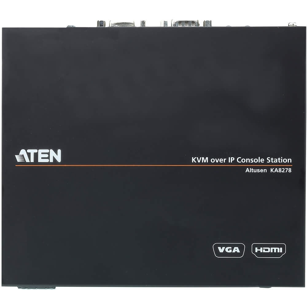 ATEN VGA/HDMI KVM over IP Console Station-TAA Compliant - 64 Computer(s) - 1 Remote User(s) - 1920 x 1200 Maximum Video Resolution - 2 x Network (RJ-45) - 4 x USB - 1 x HDMI - 1 x VGA - Rack-mountable...  - KA8278 - eCommerce Business Prime