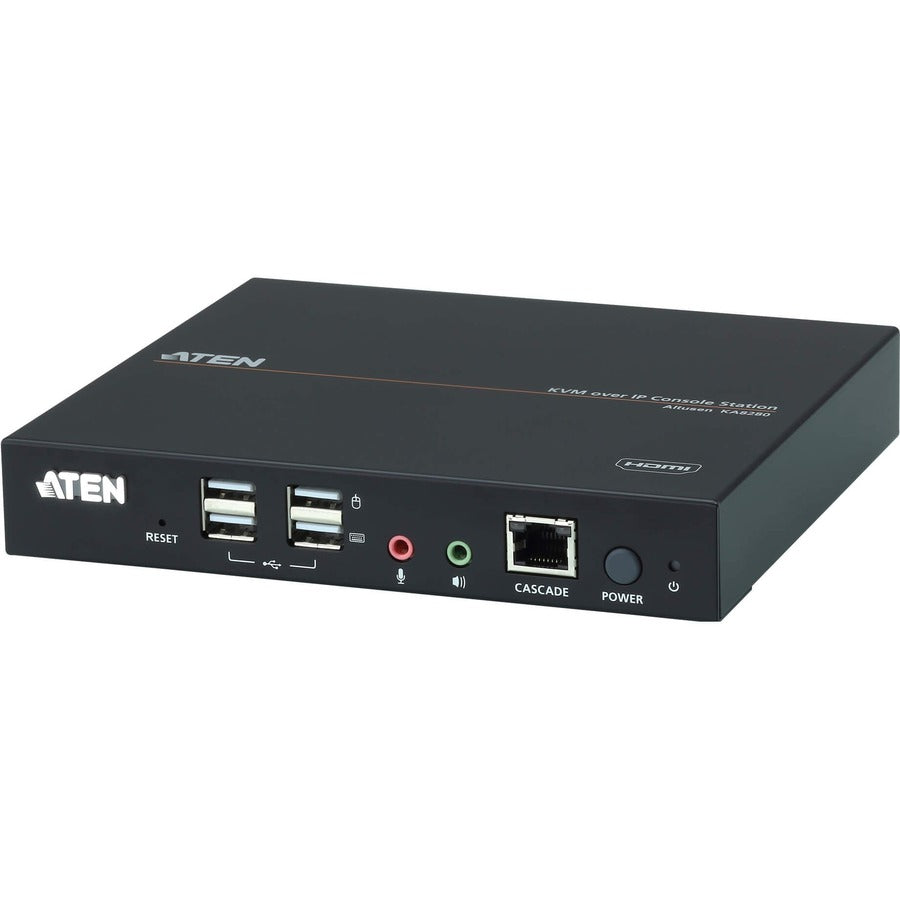 ATEN HDMI KVM over IP Console Station-TAA Compliant - 64 Computer(s) - 1 Remote User(s) - 1920 x 1200 Maximum Video Resolution - 2 x Network (RJ-45) - 4 x USB - 1 x HDMI - Rack-mountable, Desktop, Wal...  - KA8280 - eCommerce Business Prime