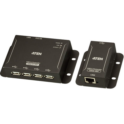 ATEN 4-Port USB 2.0 CAT 5 Extender (up to 50m) - 2 x Network (RJ-45) - 5 x USB - 164.04 ft Extended Range - Metal - UCE3250 - eCommerce Business Prime