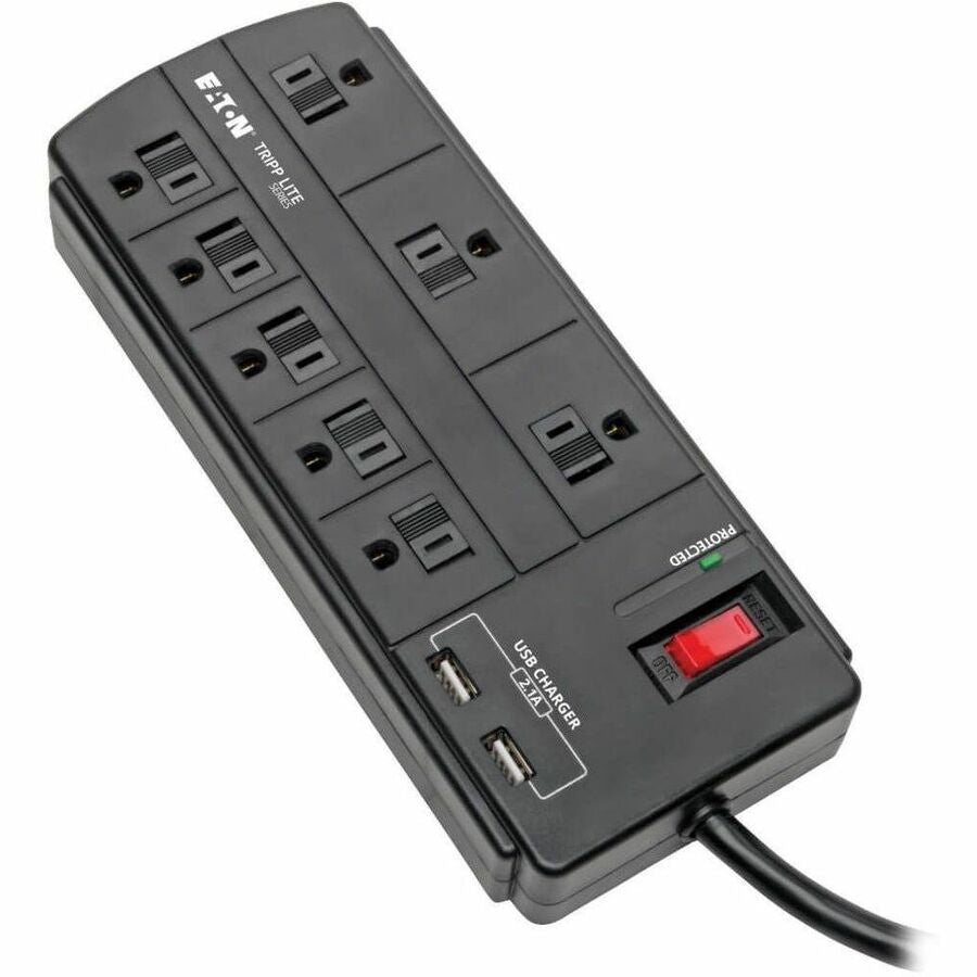 Tripp Lite Surge Protector Power Strip 8-Outlet 2 USB Charging Ports 8ft Cord - 8 x NEMA 5-15R, 2 x USB - 1875 VA - 1200 J - 120 V AC Input - TLP88USBB - eCommerce Business Prime