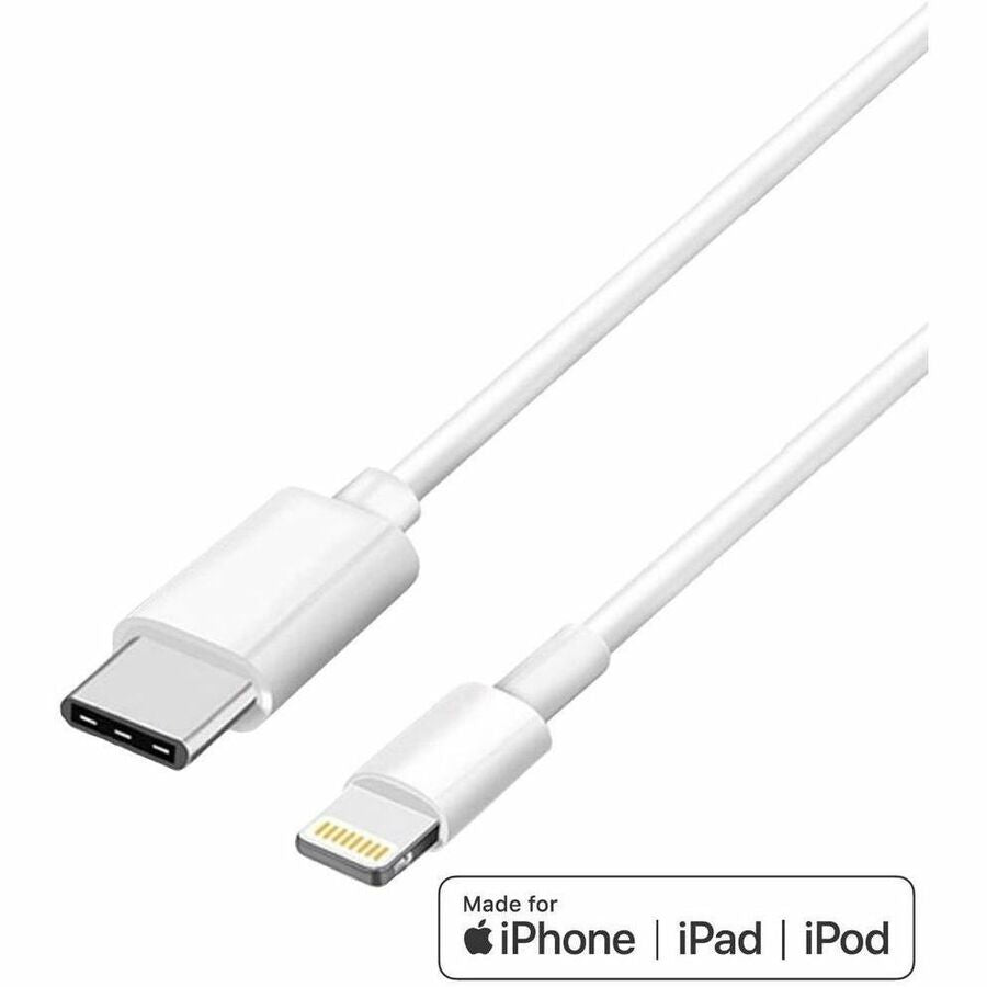 4XEM USB 3.1 Type-C to 8-Pin Lightning Cable - 3FT - 3 ft Lightning/USB-C Data Transfer Cable for iPhone, iPod, iPad - First End: 1 x USB 3.1 Type C - Male - Second End: 1 x 8-pin Lightning - Male - 480 Mbit/s - White - 1 - eCommerce Business Prime