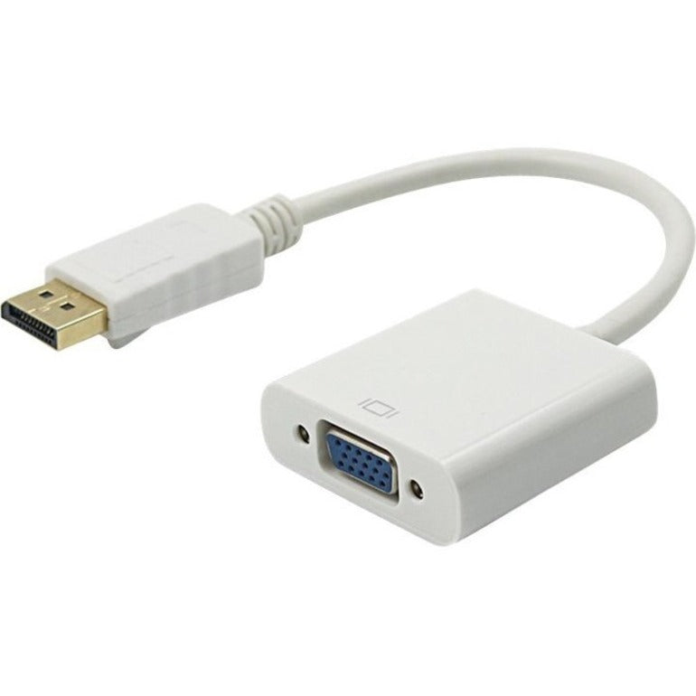 4XEM 10in DisplayPort To VGA M/F Adapter Cable - White - DisplayPort/VGA for Video Device, Monitor, Projector - 10in - 1 x DisplayPort Male Digital Audio/Video - 1 x HD-15 Female VGA - White - 4XDPMVGAFA10W - eCommerce Business Prime