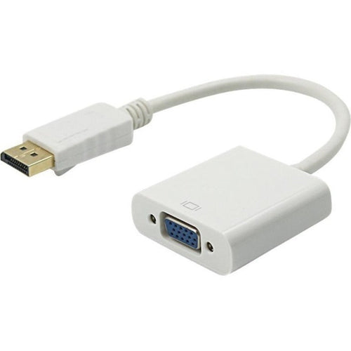 4XEM 10in DisplayPort To VGA M/F Adapter Cable - White - DisplayPort/VGA for Video Device, Monitor, Projector - 10in - 1 x DisplayPort Male Digital Audio/Video - 1 x HD-15 Female VGA - White - 4XDPMVGAFA10W - eCommerce Business Prime