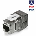TRENDnet Shielded Cat6A Keystone Jack, 6-Pack Bundle, TC-K06C6A, 180&deg; Angle Termination, Compatible with Cat5/Cat5e/Cat6 Cabling, Use w/ TC-KP24S Shielded Blank Keystone Patch Panel (sold separate...  - TC-K06C6A - eCommerce Business Prime