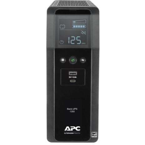 APC by Schneider Electric Back-UPS Pro 1350VA Tower UPS - 0U Tower - AVR - 120 V AC Output - 10 - BN1350M2-CA
