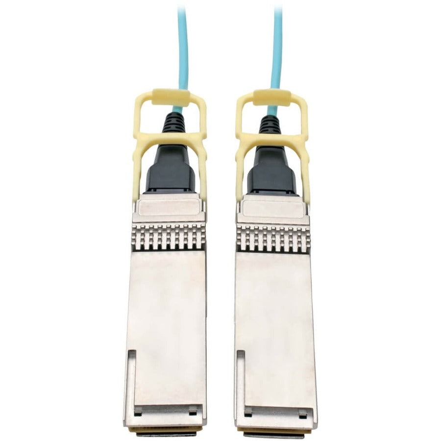 Tripp Lite QSFP28 to QSFP28 Active Optical Cable - 100GbE, AOC, M/M, Aqua, 1 m (3 ft.) - 3.30 ft Fiber Optic Network Cable for Switch, Server, Router, Network Device - First End: 1 x QSFP28 Network - ...  - N28H-01M-AQ - eCommerce Business Prime