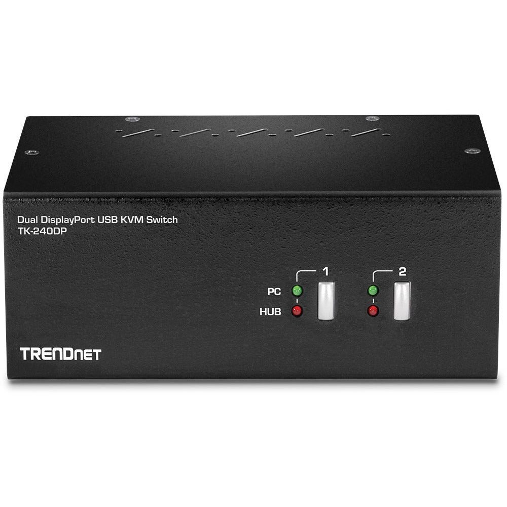 TRENDnet 2-Port Dual Monitor DisplayPort KVM Switch With Audio, 2-Port USB 2.0 Hub, 4K UHD Resolutions Up To 3840 x 2160, Connect Two DisplayPort Monitors, Dual Monitor KVM Switch, Black, TK-240DP - 2...  - TK-240DP - eCommerce Business Prime