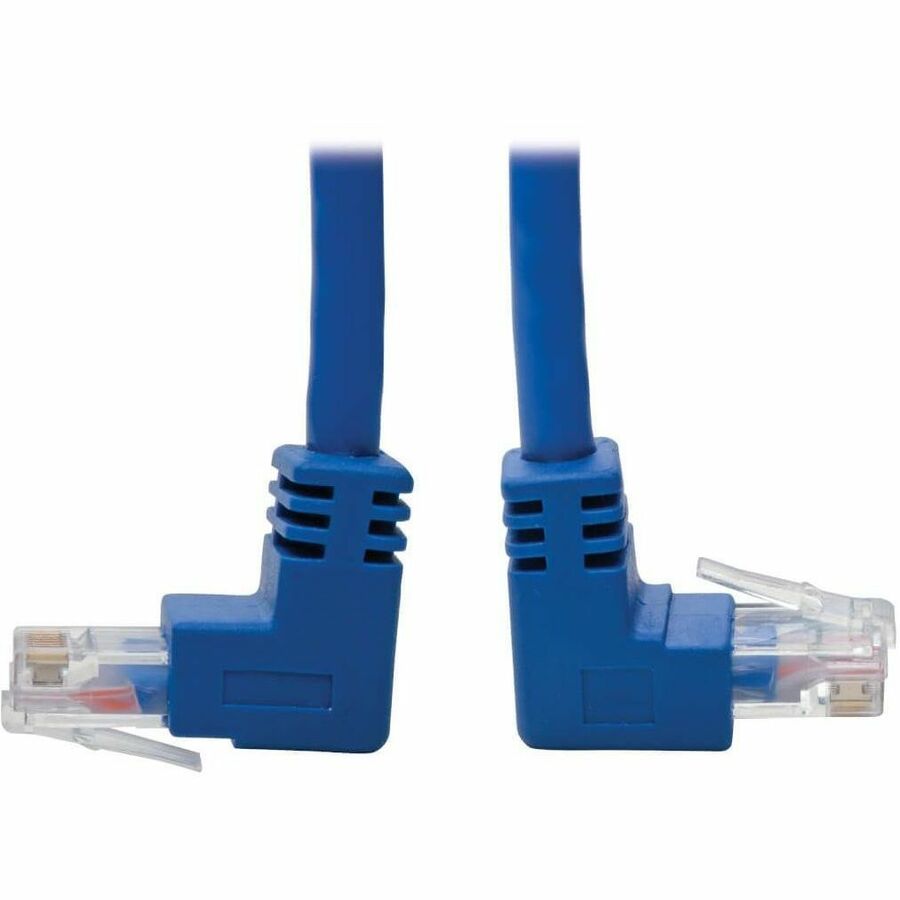Tripp Lite Cat6 UTP Patch Cable, Up-Angle Male/Down-Angle Male - 5 ft., Blue - 5 ft Category 6 Network Cable for Network Device, Router, Server, Switch, Printer, Computer, Modem, Photocopier, Scanner ...  - N204-005-BL-UD - eCommerce Business Prime