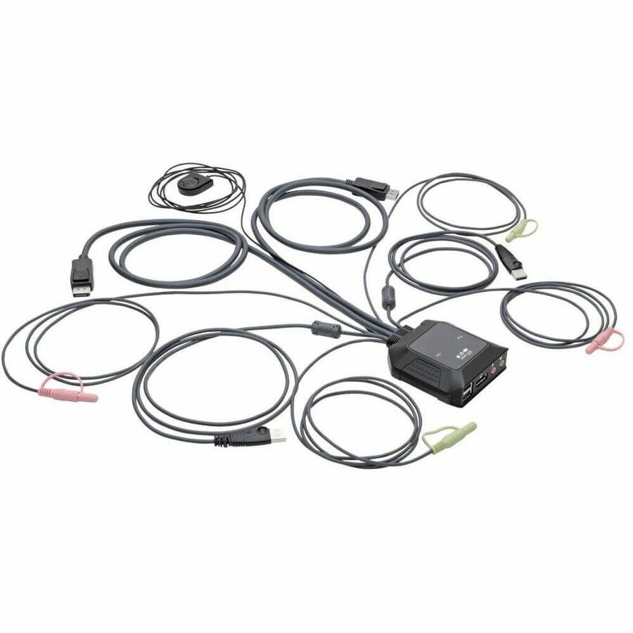 Tripp Lite 2-Port USB DisplayPort Cable KVM Switch w A/V Peripheral Sharing - 2 Computer(s) - 1 Local User(s) - 0 Remote User(s) - 4096 x 2160 - 0 - 2 x USB - Desktop - 1 x DisplayPort - B032-DPUA2 - eCommerce Business Prime