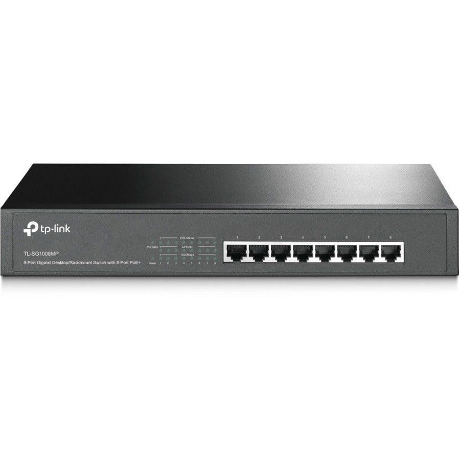 TP-Link TL-SG1008MP - 8-Port Gigabit PoE Switch - Limited Lifetime Protection - 8 PoE+ Ports @153W - Rackmount - Plug & Play - Sturdy Metal - Shielded Ports - Overload Protection w/ Port Priority - TL-SG1008MP - eCommerce Business Prime