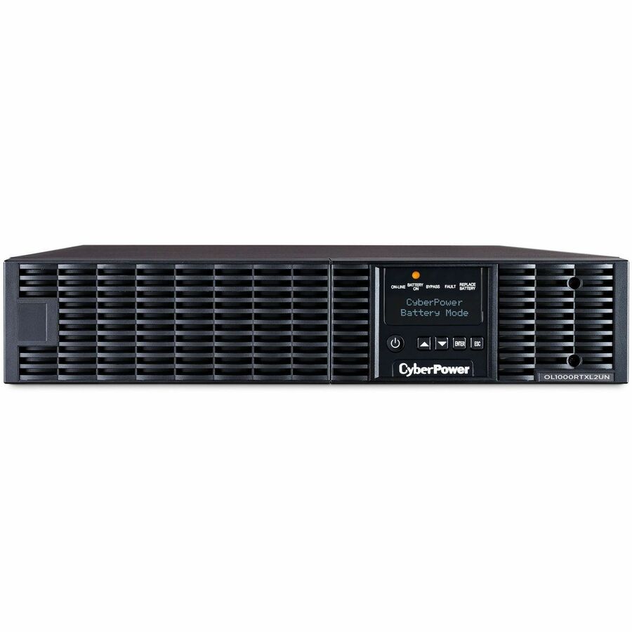 CyberPower OL1000RTXL2UN Smart App Online UPS Systems - 1000VA/900W, 100 - 125 VAC, NEMA 5-15P, 2U, Rack / Tower, Sine Wave, 8 Outlets, LCD, PowerPanel&reg; Business, $400000 CEG, 3YR Warranty - OL1000RTXL2UN - eCommerce Business Prime