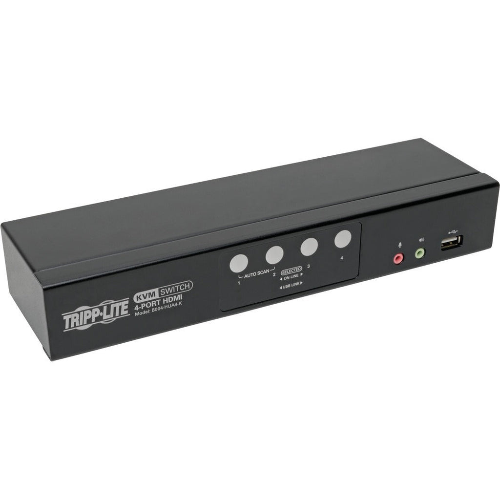 Tripp Lite 4-Port HDMI/USB KVM Switch with Audio/Video and USB Peripheral Sharing - 4 Computer(s) - 1 Local User(s) - 1920 x 1200 - 8 x USB - 5 x HDMI - B004-HUA4-K - eCommerce Business Prime