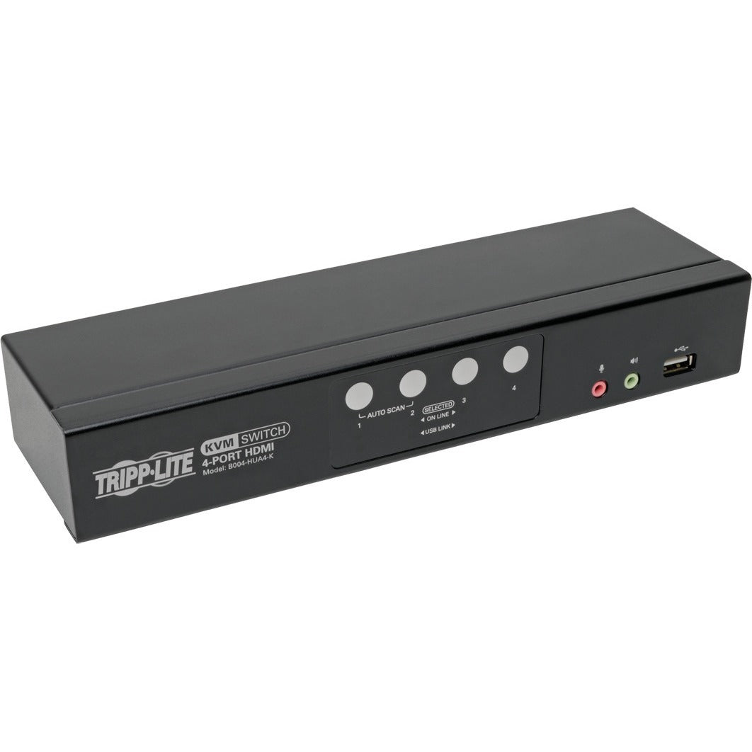 Tripp Lite 4-Port HDMI/USB KVM Switch with Audio/Video and USB Peripheral Sharing - 4 Computer(s) - 1 Local User(s) - 1920 x 1200 - 8 x USB - 5 x HDMI - B004-HUA4-K - eCommerce Business Prime