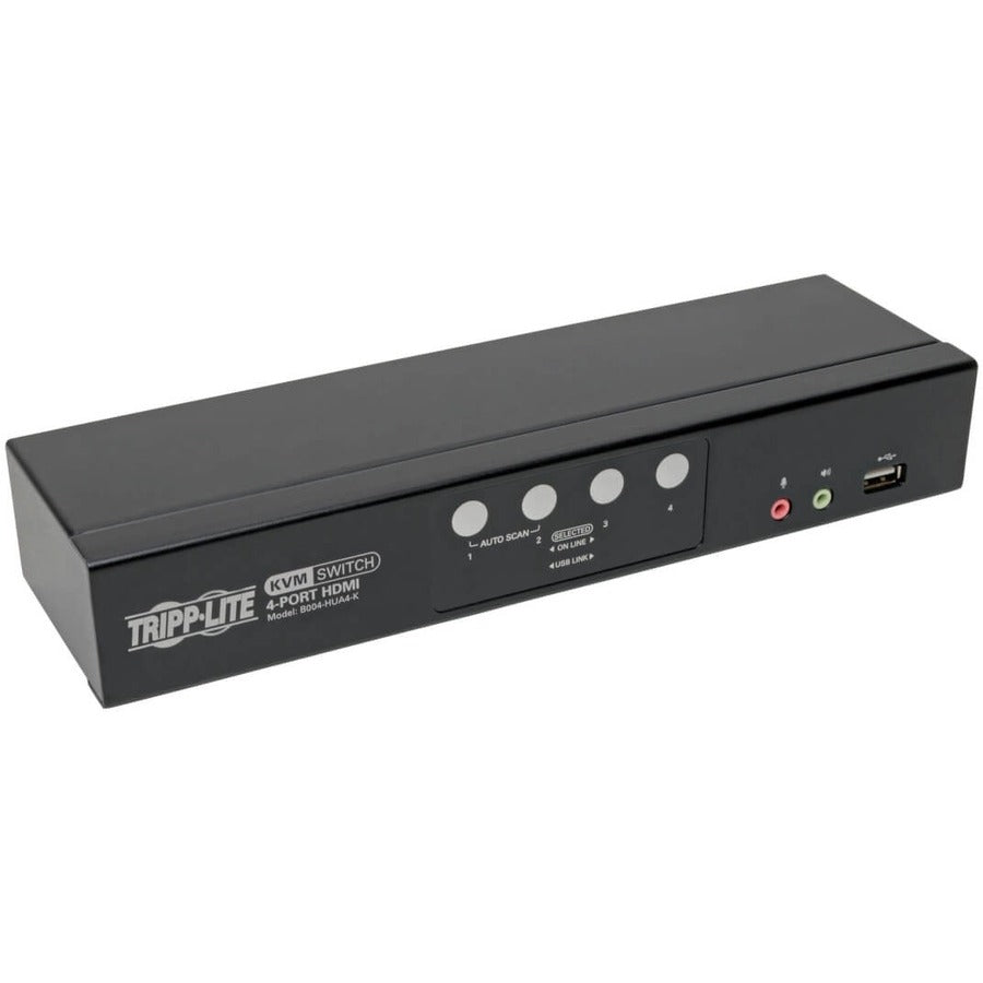 Tripp Lite 4-Port HDMI/USB KVM Switch with Audio/Video and USB Peripheral Sharing - 4 Computer(s) - 1 Local User(s) - 1920 x 1200 - 8 x USB - 5 x HDMI - B004-HUA4-K - eCommerce Business Prime