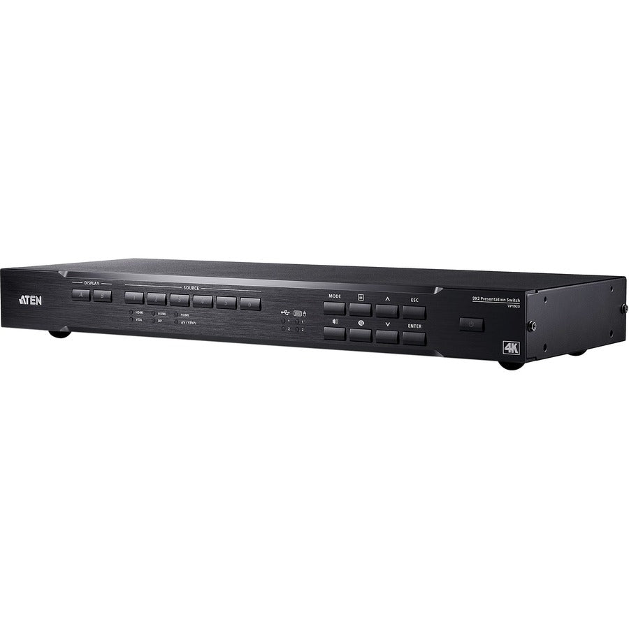 Aten 9 x 2 4K Presentation Matrix Switch-TAA Compliant - 4096 x 2160 - 4K - 9 x 2 - 2 x HDMI Out - 1 x DisplayPort In - VP1920 - eCommerce Business Prime