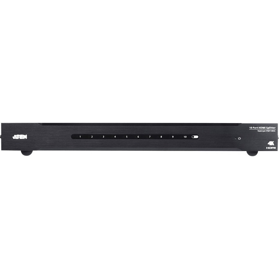 VanCryst 10-Port 4K HDMI Splitter-TAA Compliant - 4096 x 2160 - 340 MHzMaximum Video Bandwidth - 49.21 ft Maximum Operating Distance - HDMI In - HDMI Out - Serial Port - USB - Metal - VS0110HA - eCommerce Business Prime