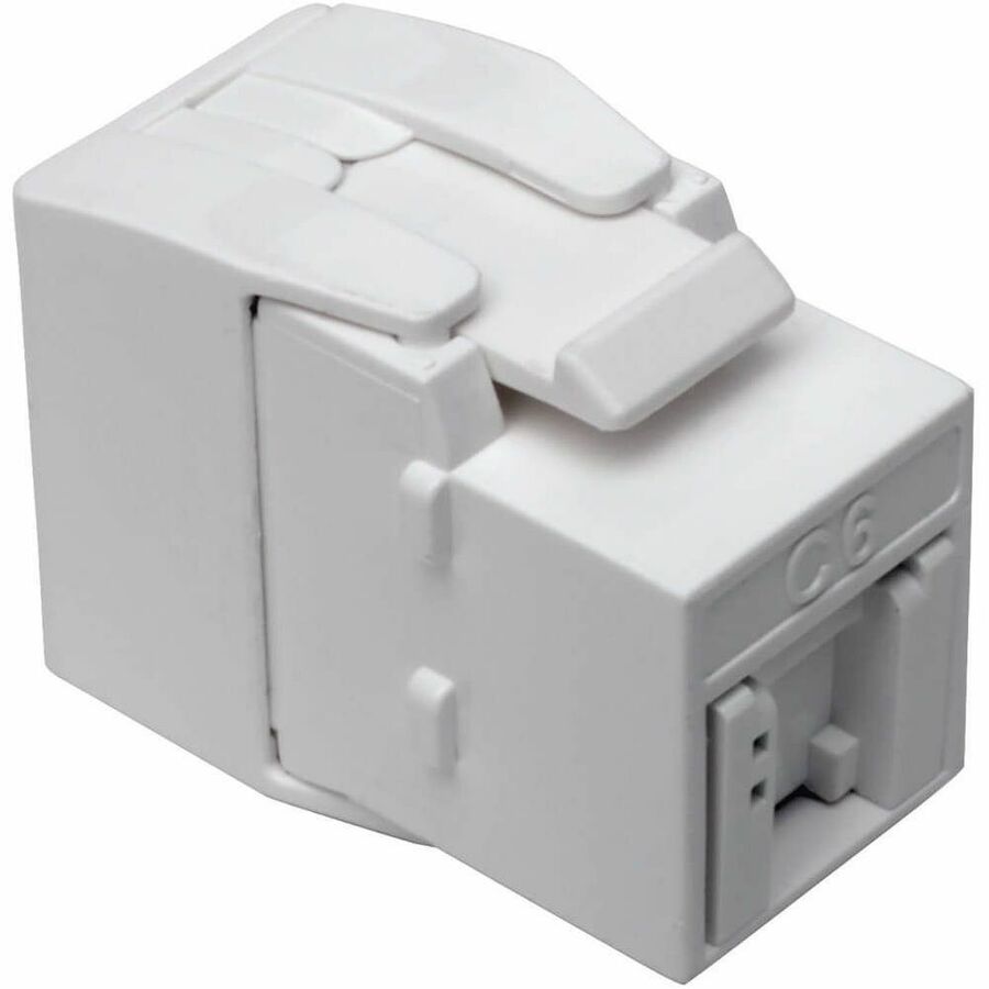 Tripp Lite Cat6a/Cat6 /Cat5e Toolless Keystone Jack RJ45 Shuttered Dust Cap - 1 x RJ-45 Female, 1 x IDC - White - TAA Compliant - N238-001-GY-TF - eCommerce Business Prime