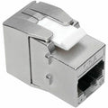 Tripp Lite Cat6a/Cat6/Cat5e Toolless Keystone Jack RJ45 Shielded Dust Cap - 1 x RJ-45 Female, 1 x IDC - White, Silver - TAA Compliant - N238-001-SH-TF - eCommerce Business Prime