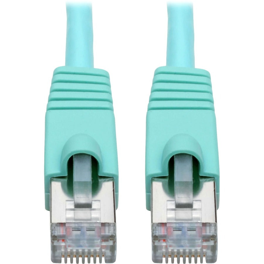 Tripp Lite Cat6a Snagless Shielded STP Patch Cable 10G, PoE, Aqua M/M 1ft - 1 ft Category 6a Network Cable for Network Device, Workstation, Switch, Hub, Patch Panel, Router, Modem, VoIP Device, Survei...  - N262-001-AQ - eCommerce Business Prime