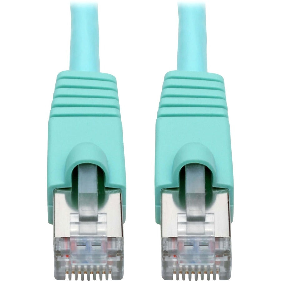 Tripp Lite Cat6a Snagless Shielded STP Patch Cable 10G, PoE, Aqua M/M 35ft - 35 ft Category 6a Network Cable for Network Device, Workstation, Switch, Hub, Patch Panel, Router, Modem, VoIP Device, Surv...  - N262-035-AQ - eCommerce Business Prime