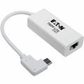 Tripp Lite USB C to Gigabit Adapter Converter USB 3.1 Right-Angle White 6in - Thunderbolt 3 - 1 Port(s) - 1 - Twisted Pair - U436-06N-GBW-RA - eCommerce Business Prime