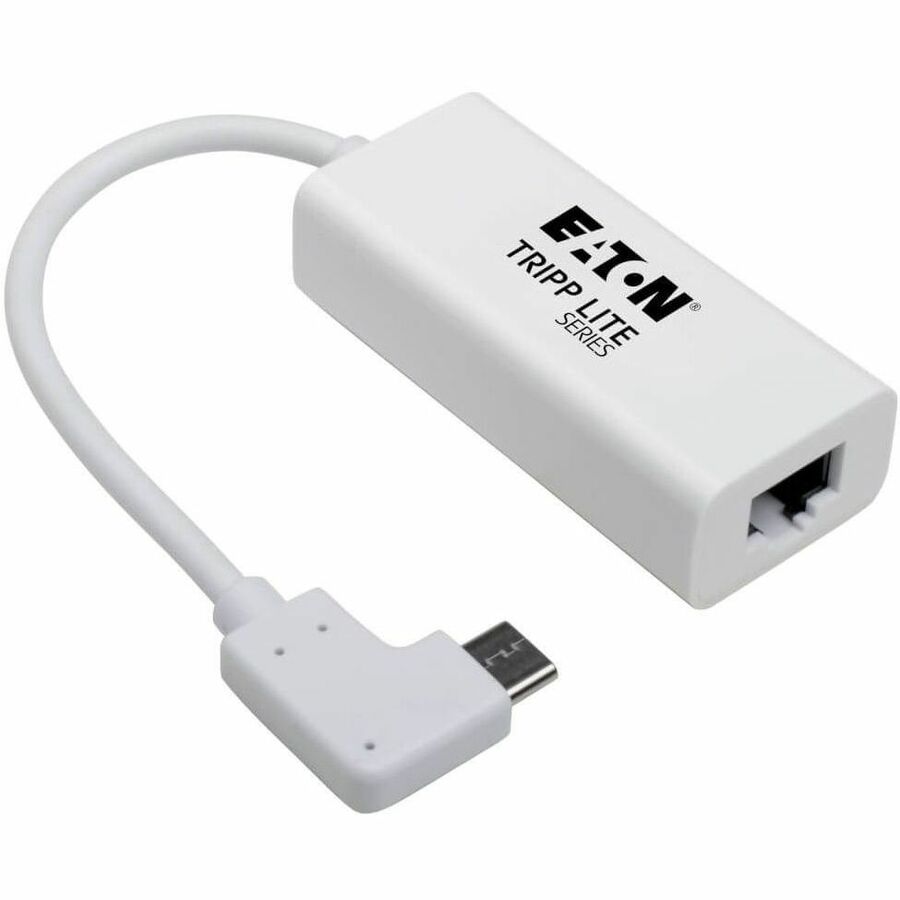 Tripp Lite USB C to Gigabit Adapter Converter USB 3.1 Right-Angle White 6in - Thunderbolt 3 - 1 Port(s) - 1 - Twisted Pair - U436-06N-GBW-RA - eCommerce Business Prime