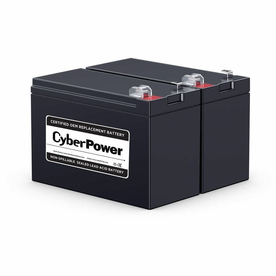 CyberPower RB1270X2C Replacement Battery Cartridge - 2 X 12 V / 7 Ah Sealed Lead-Acid Battery, 18MO Warranty - RB1270X2C - eCommerce Business Prime