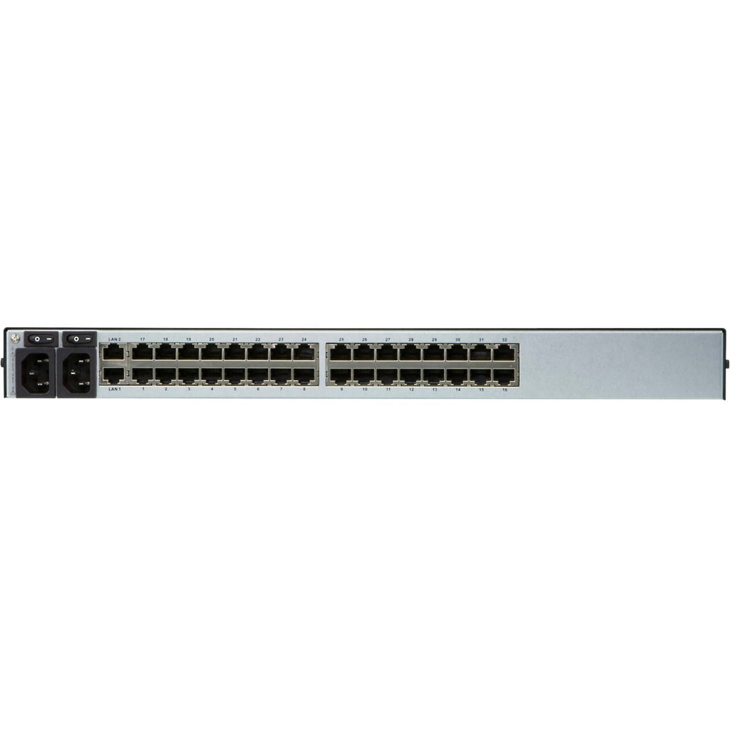 ATEN 32-Port Serial Console Server with Dual Power/LAN - Twisted Pair - 2 x Network (RJ-45) x USB - 32 x Serial Port - 10/100/1000Base-T - Gigabit Ethernet - Rack-mountable, Desktop - SN0132CO - eCommerce Business Prime