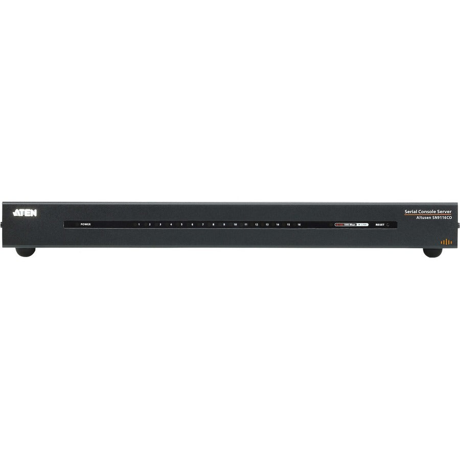 ATEN 16-Port Serial Console Server - Twisted Pair - 1 x Network (RJ-45) - 16 x Serial Port - 10/100/1000Base-T - Gigabit Ethernet - Rack-mountable, Desktop - SN9116CO - eCommerce Business Prime