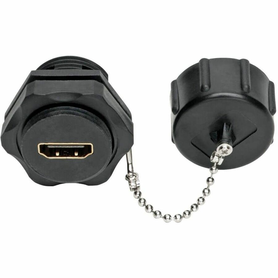 Tripp Lite 4K HDMI Coupler with Ethernet Industrial IP68 Rated Dust Cap F/F - 1 x HDMI Female Digital Audio/Video - 1 x HDMI Female Digital Audio/Video - 3840 x 2160 Supported - Black - P569-000-FF-IND - eCommerce Business Prime